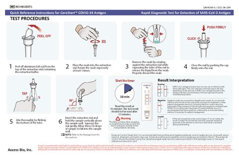 CareStart COVID 19 Antigen Rapid Test FDA Emergency Use Authorization