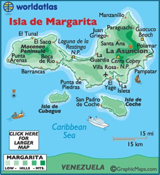 Isla Margarita Venezuela Mapa