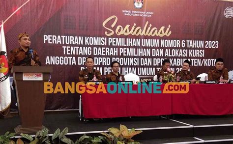 KPU Nganjuk Sosialisasikan Soal Dapil Dan Alokasi Kursi DPRD