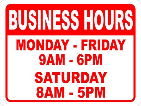 Custom Business Hours Sign – Signs by SalaGraphics