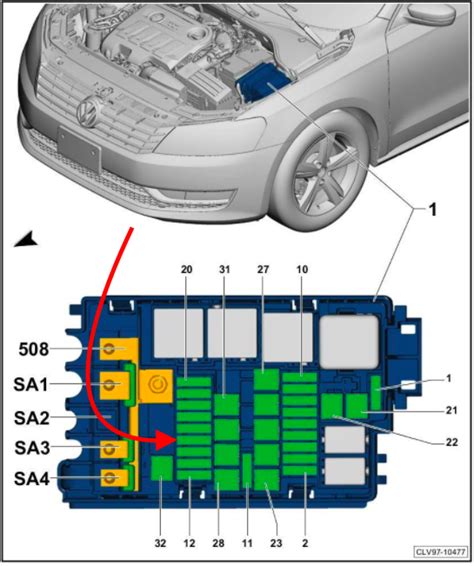 2013 Vw Passat Were Is The Horn Relay My Horn Not Working And Have A