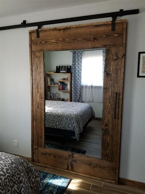 Mirrored Sliding Barn Door Etsy Home Decor Mirror Barn Door