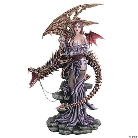 FC Design 26"H Gothic Fairy with Skeleton Ghost Dragon Statue Fantasy ...