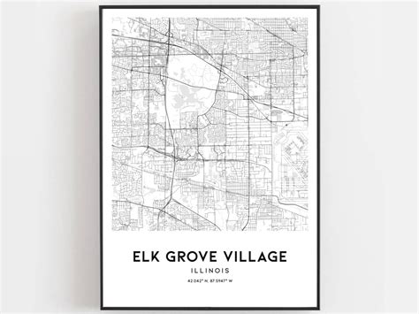 Elk Grove Village Map Print Elk Grove Village Map Poster Wall | Etsy