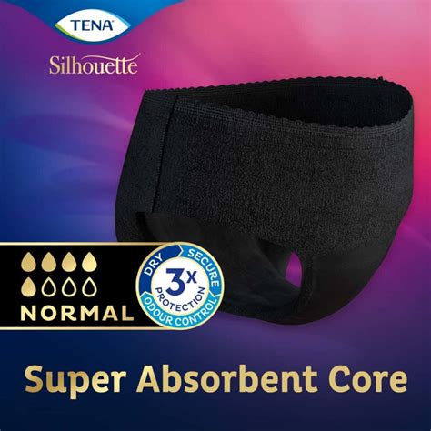 Tena Silhouette Normal Noir Low Waist Pants Large 750ml