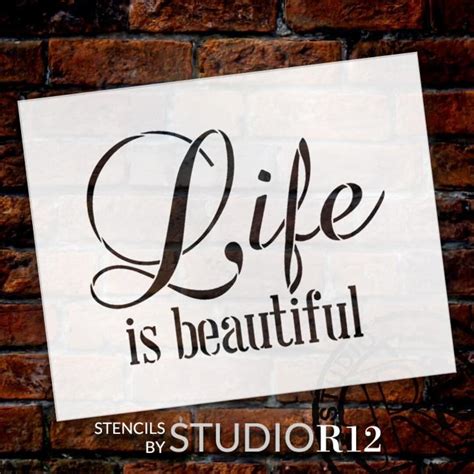 Life Is Beautiful Word Stencil Select Size Stcl1866 By Studior12 Etsy