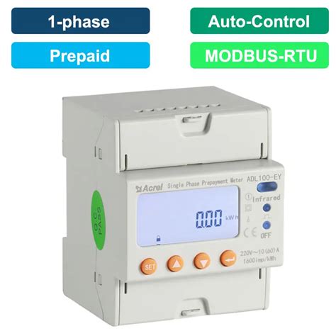 Single Phase Din Rail Prepaid Energy Meter ADL100 EY Acrel