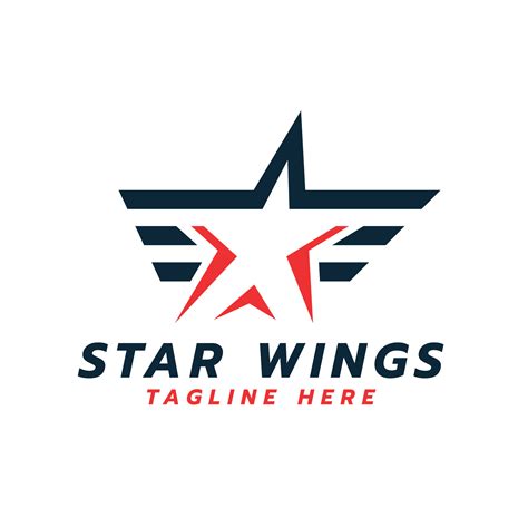 Star Wings Logo Design Creative Modern Minimal Concept Vector