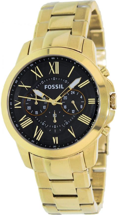 Fossil Grant Chronograph Stainless Steel Watch Gold Tone Fs4815 Gold Watch Chronograph