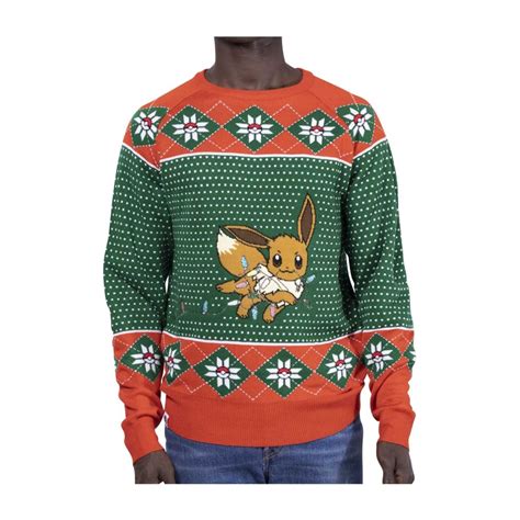 Eevee Holiday Lights Knit Sweater Adult Pokémon Center Official Site