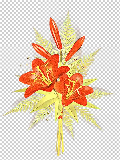 Flor Artificial Dibujos Animados Naranja Planta Flores Cortadas