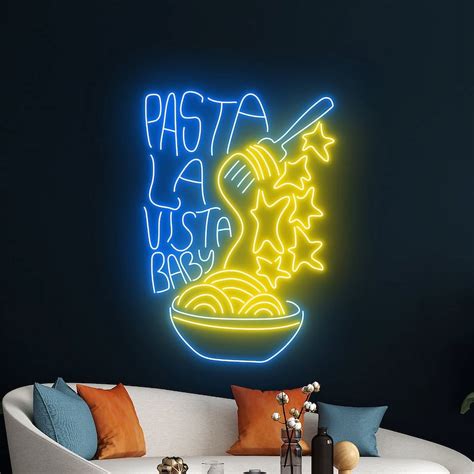 Handmadetneonsign Pasta La Vista Baby Neon Sign Pasta Light Italy