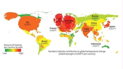 Mapa de los países que más influyen en el cambio climático