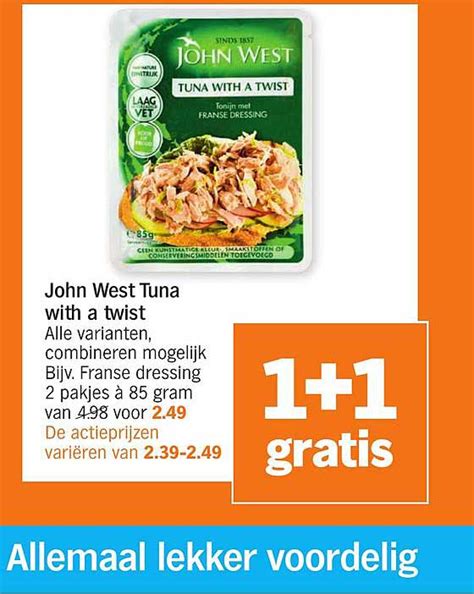 John West Tuna With A Twist 1 1 Gratis Aanbieding Bij Albert Heijn