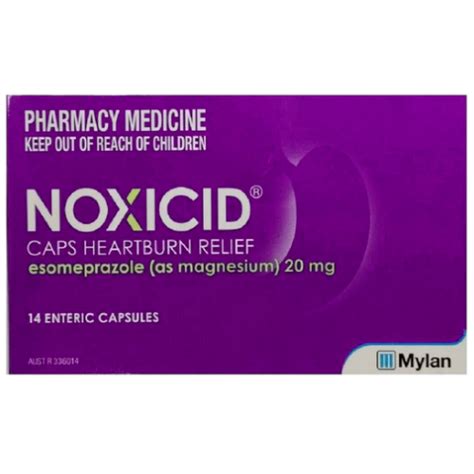 Noxicid Esomeprazole 20mg Same As Nexium Qty 14 Capsules Heartburn Relief Ebay