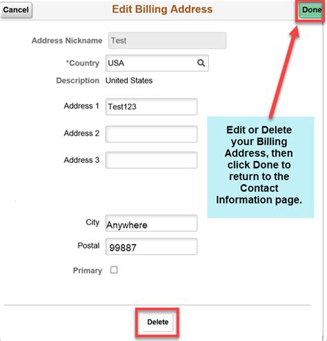 Update Or Remove A Billing Address