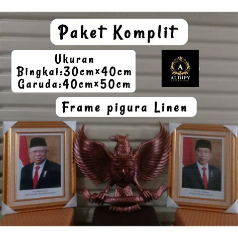 Jual Bingkai Foto Frame Motif Linen Presiden Dan Wapres Ukuran 3040cm