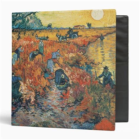 Vincent Van Gogh Red Vineyards At Arles Ring Binder Zazzle