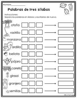 Fall Literacy Packet In Spanish El Oto O By Mrs G Dual Language