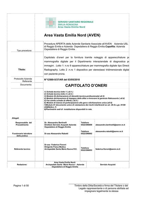 Capitolato D Oneri Formato PDF Arcispedale S Maria Nuova