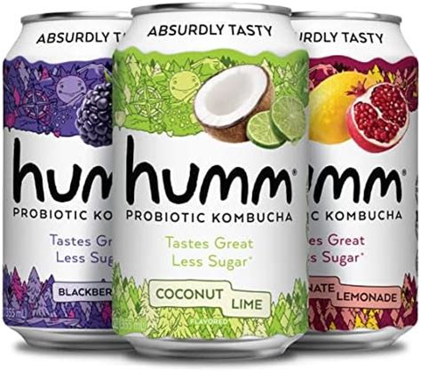 Humm Kombucha Paradise Variety Pack 2 Billion Probiotics For Gut