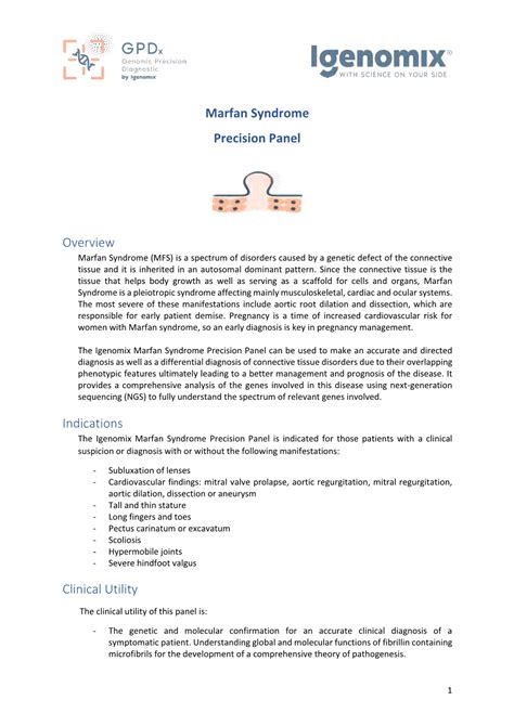 Marfan Syndrome Precision Panel Overview Indications Clinical Utility Docslib