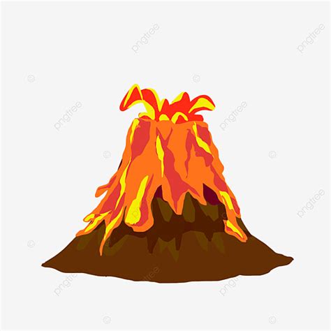 Vulc O Clipart Vulc O Desenho Animado Em Erup O Lava Lava Fluindo Png