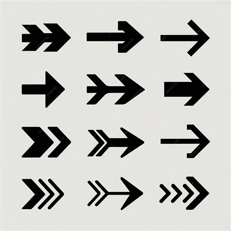 Premium Vector A Collection Of Arrow Symbols In Various Orientations