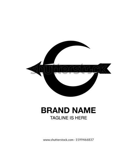 Logo Crescent Moon Arrow Symbol Art Vector De Stock Libre De Regalías