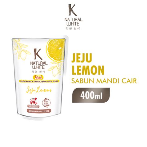 K NATURAL WHITE Sabun Mandi Cair Jeju Lemon Pouch 400ml Lazada Indonesia