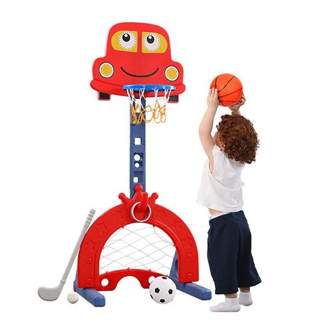 4-in-1 Toddler Basketball Hoop, Adjustable Height Kids Basketball Hoop ...