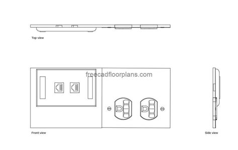 Data And Power Sockets Free Cad Drawings In Cad Drawing