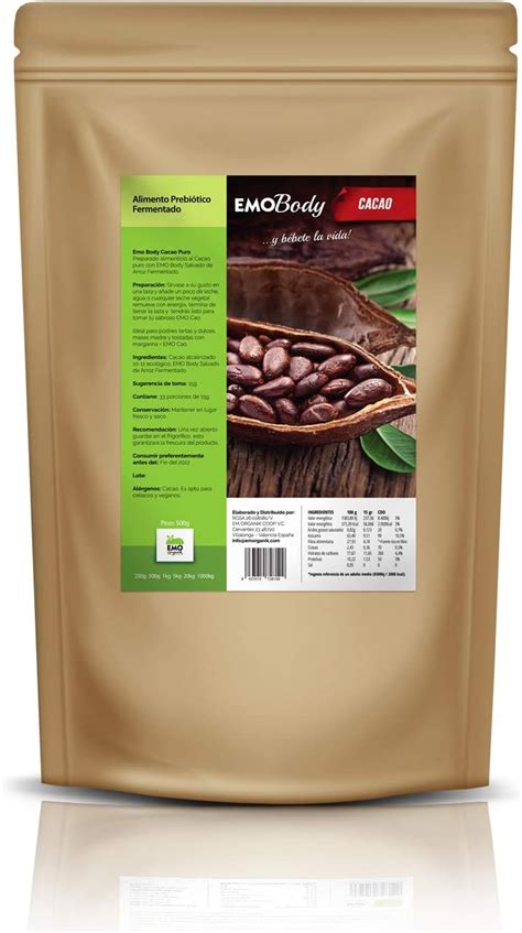 Emo Body Cacao Puro Ecol Gico En Polvo Con Fermentos Naturales