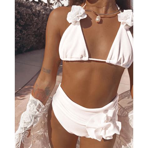 Mesh High Waist Swimwear Women Swimsuit Bikini V Neck Bikinis Set