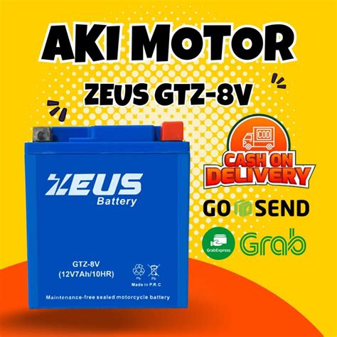 Jual Aki Motor Yamaha R25 GTZ8V Aki Gel Aki Kering Zeus High Spec