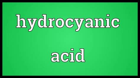 Hydrocyanic Acid Meaning Youtube