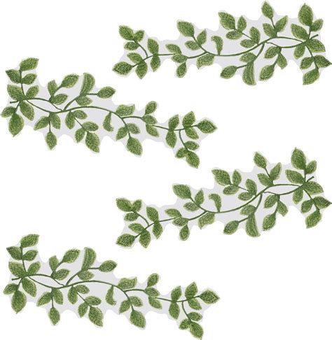 Framendino 4 Pack Green Forest Leaves Vine Patches Leaf Pattern