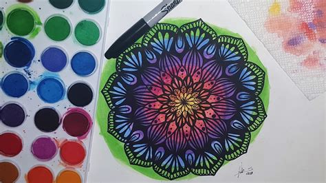 Mandala Basica En Acuarela Paso A Paso Dibujo Rapido Watercolor