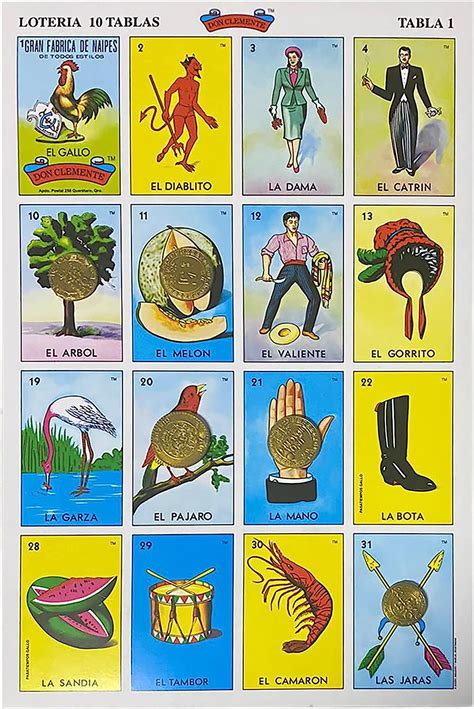 Loteria Mexicana Tradicional Jumbo Don Clemente Para Jugadores Con