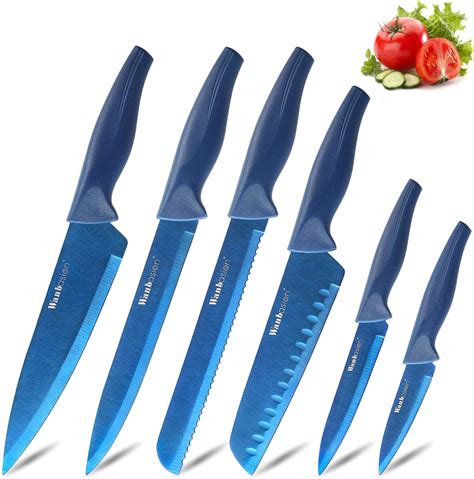 Wanbasion Blue Sharp Kitchen Knife Set Kitchen Knife Set Stainless Steel Titanium Plating