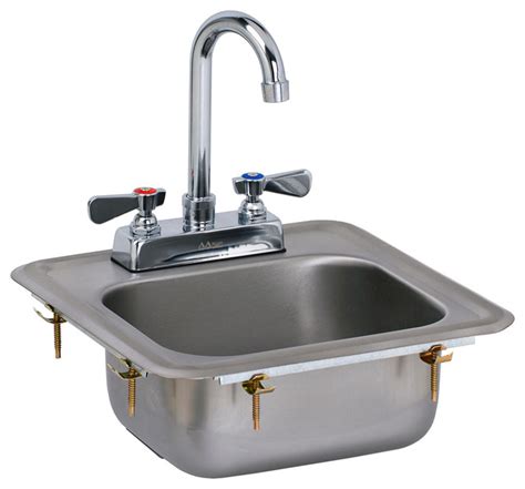 Ace 13x13 Mini Stainless Steel Drop In Hand Sink With Lead Free Faucet Bathroom Sinks Houzz