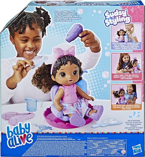 Boneca Baby Alive Sudsy Styling Cabelos Pretos Negra F Hasbr