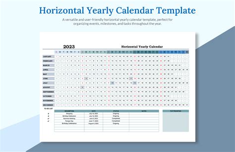 Horizontal Calendar Excel Hestia Fredelia