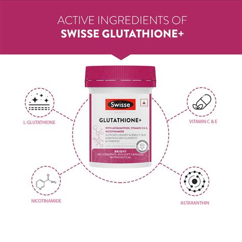 Buy Swisse Glutathione With Astaxanthin Vitamin C And E Nicotinamide Healthy Bright Skin 30