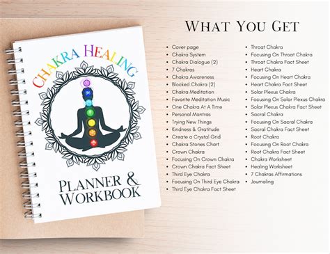 Chakra Healing Planner Chakra Journal Chakra Workbook Crystal