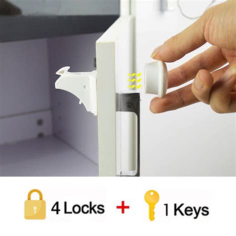 Magnetic Cabinet Locks Cupboard Drawer Door Kitchen Locks Child Kids Proofing Baby Safety (4 ...