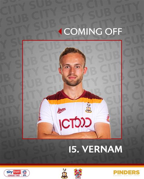 Bradford City AFC On Twitter 70 SUBSTITUTION A First City