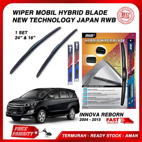 Jual Wiper Mobil Innova Reborn Karet Wiper Zenix Frameless Hybrid Blade