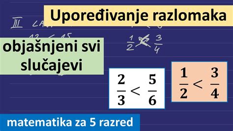 Upoređivanje razlomaka matematika za 5 razred YouTube