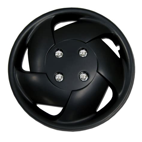 TuningPros WSC 083B15 Set Of 4 Matte Black Hubcaps 15 Hub Caps Wheel